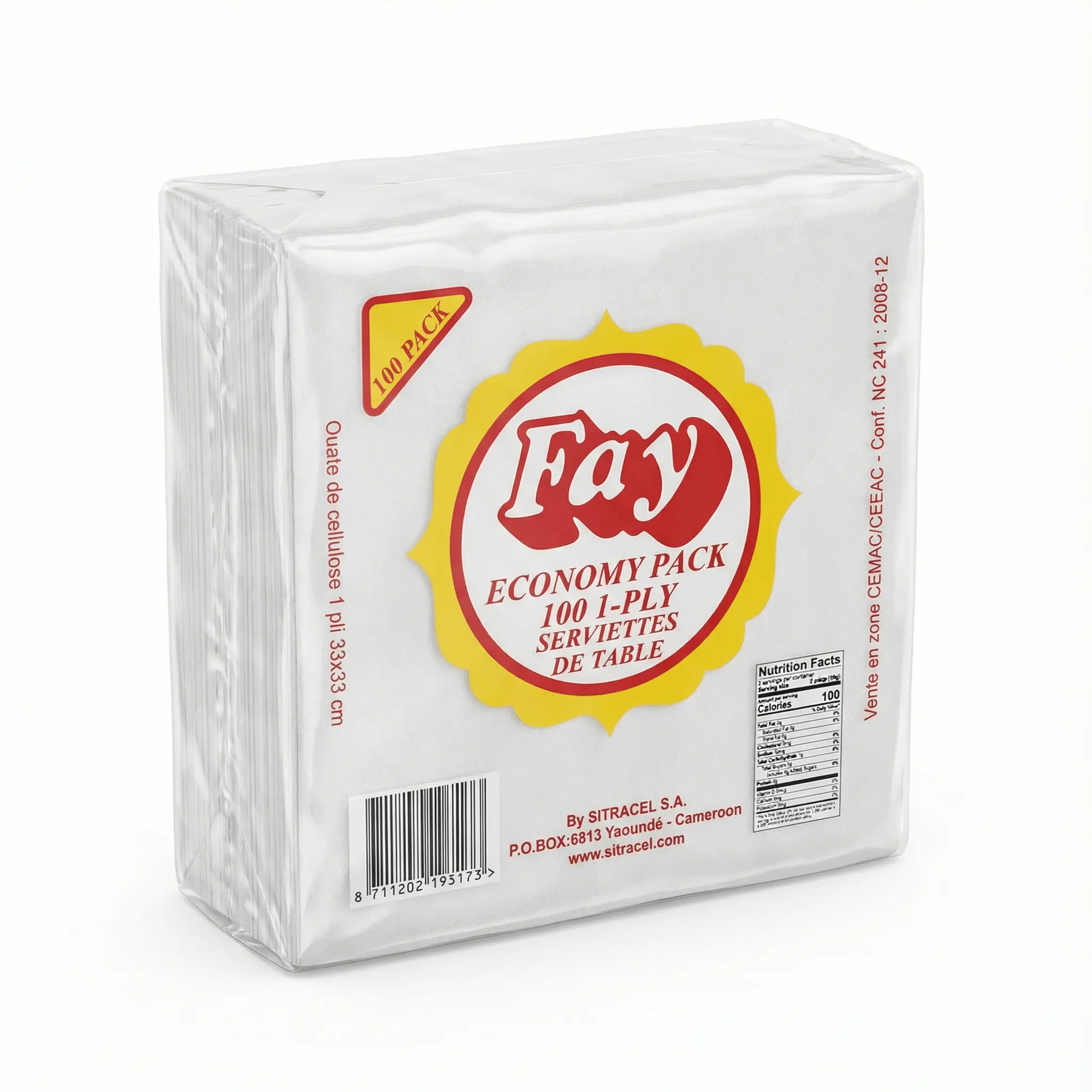 pack serviettes jetables Fay 100 pieces pour table